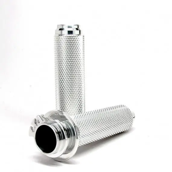 Speed Dealer Customs 1" Triumph Chrome Knurled Grips 1