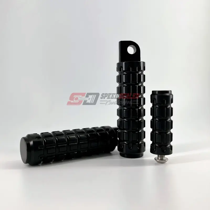 Speed Dealer Customs Mk2 Black Anodized Foot Pegs And Single Toe Peg Kit 1