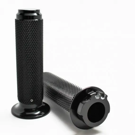 Speed Dealer Customs Moto Style Quick Throttle Grips Black Anodized 7/8″ 1