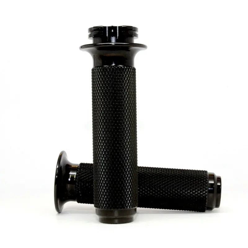Speed Dealer Customs Triumph Thruxton 7/8" Knurled Grips Black Anodized 1
