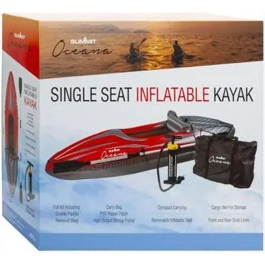 Summit Oceana 1 Person Inflatable Kayak Kit Red 1