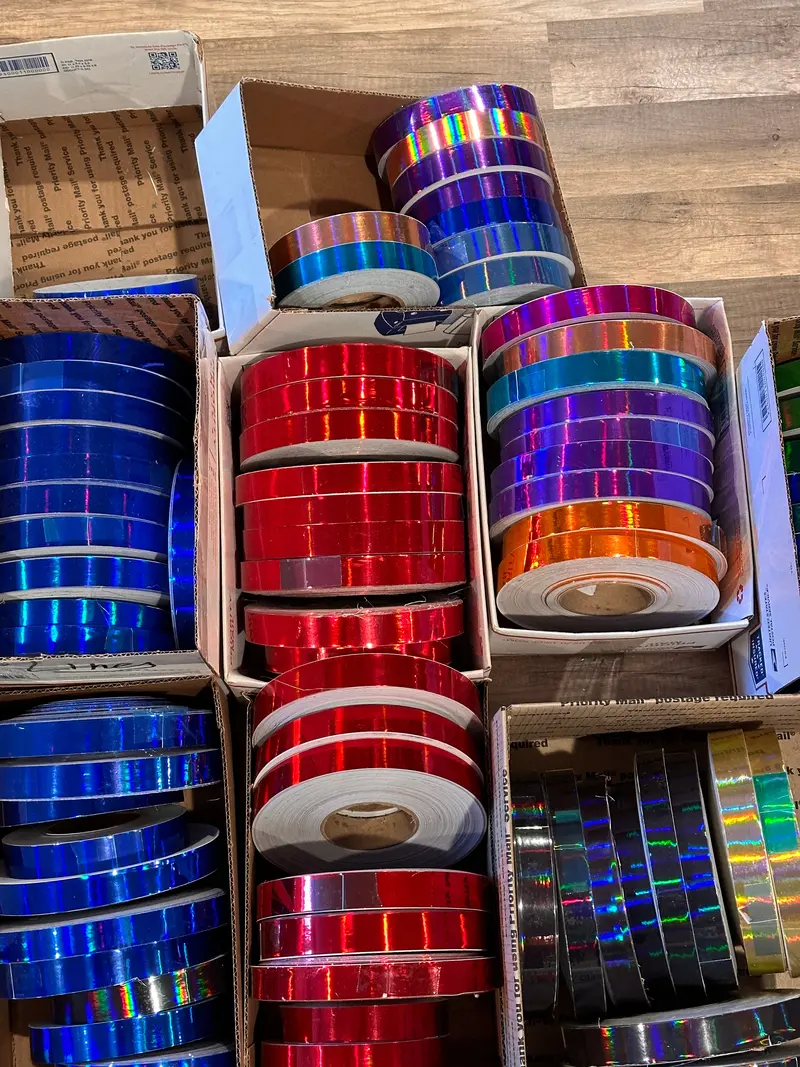 Surplus 1 Inch X 300 Feet Holographic Rainbow Oil Slick Tape 1