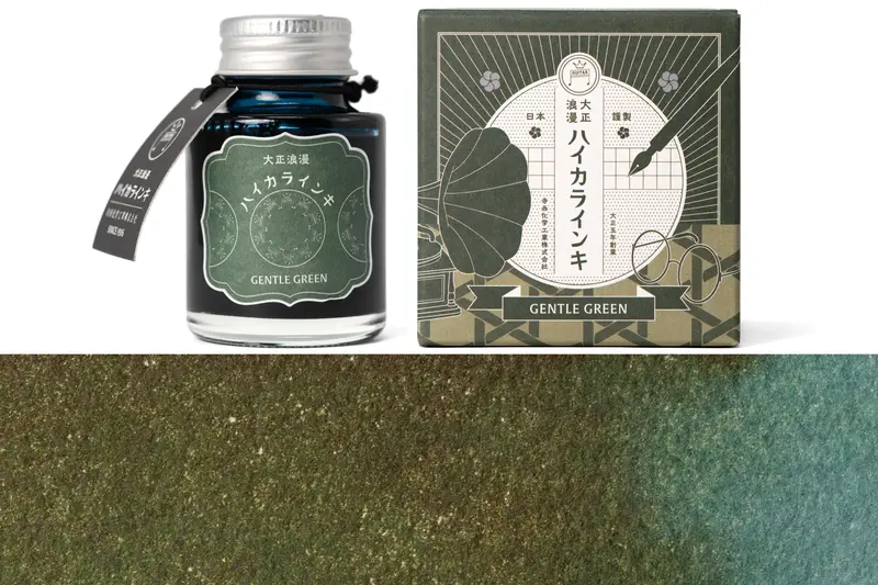 Taisho Roman Fountain Pen Ink, Gentle Green 1