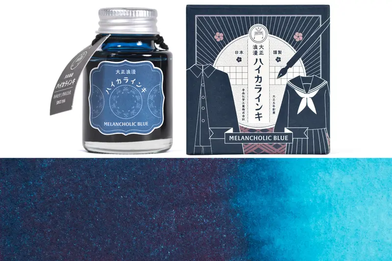 Taisho Roman Fountain Pen Ink, Melancholic Blue 1