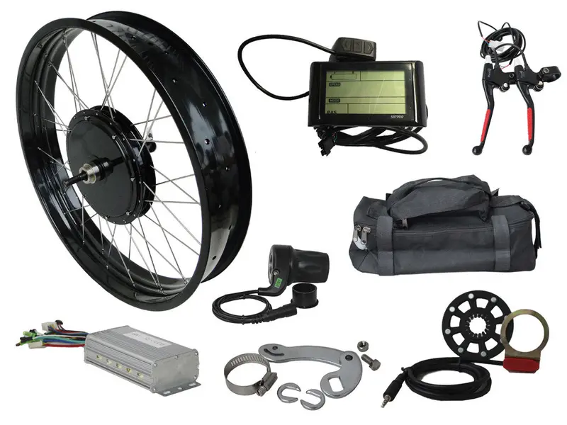 Tesla 26" Electric Conversion Fat Front Wheel - 48 V 1000 W (With Disc Brake And Lcd) 1
