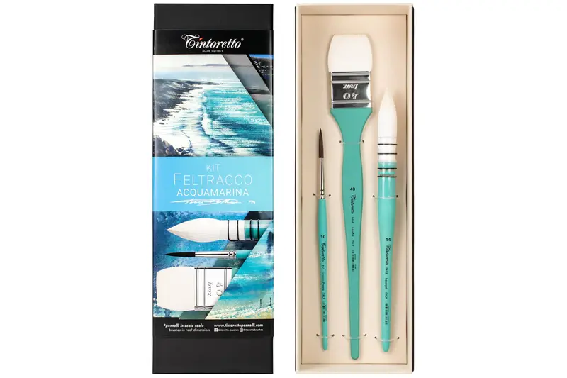 Tintoretto ⨉ Felice Feltracco Aquamarine Watercolor Brush Set 1