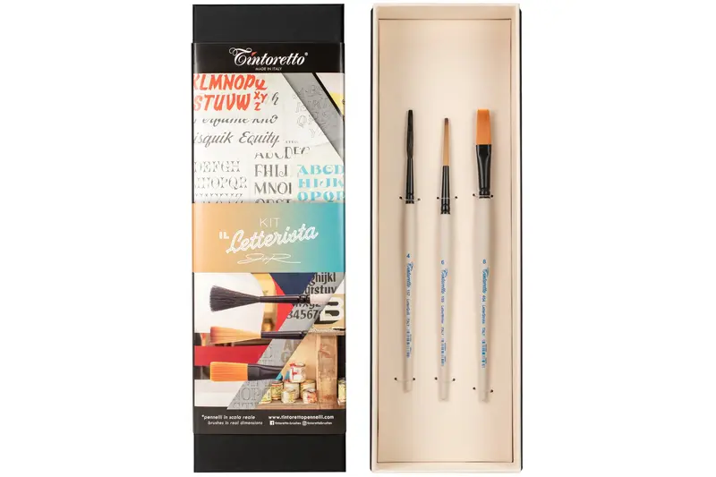 Tintoretto ⨉ Il Letterista Signature Lettering Brush Set 1