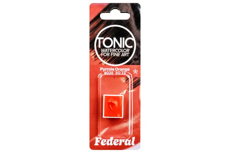 Tonic Watercolor Half Pans, #025 Pyrrole Orange 1