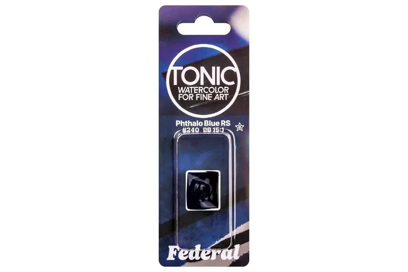Tonic Watercolor Half Pans, #240 Phthalo Blue Reddish 1