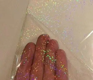 Transparent Holographic Glittering Sequins Overlay, Lamination Grade 48 Inch Wide 1