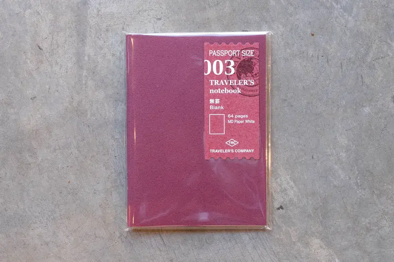 Traveler's Notebook Refill #003: Md Paper, Blank, Passport Size 1