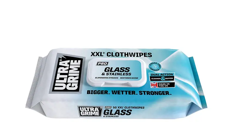 Ultragrime Pro: Glass & Stainless 50Xxl Clothwipes 1