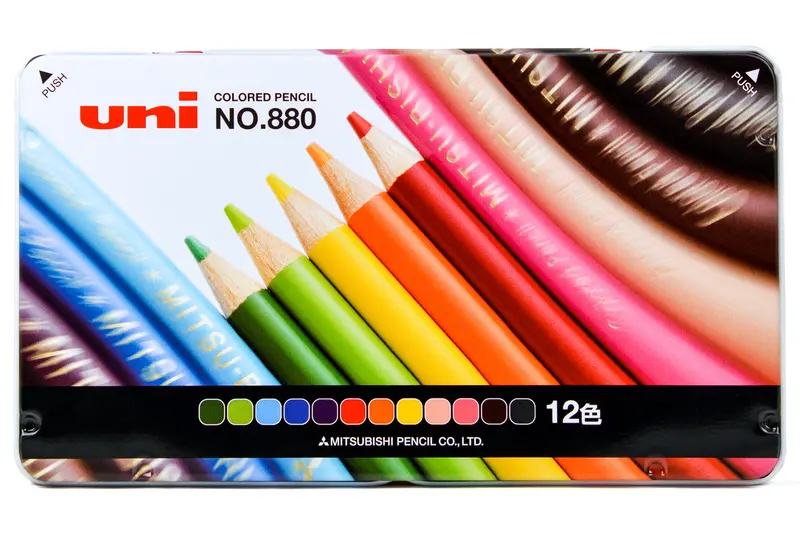 Uni 880 Colored Pencils, Set Of 12 1