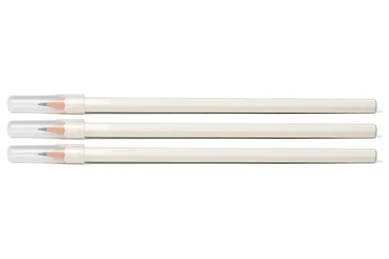Uni Mark Sheet Pencils, All White, 3-Pack With Caps 1