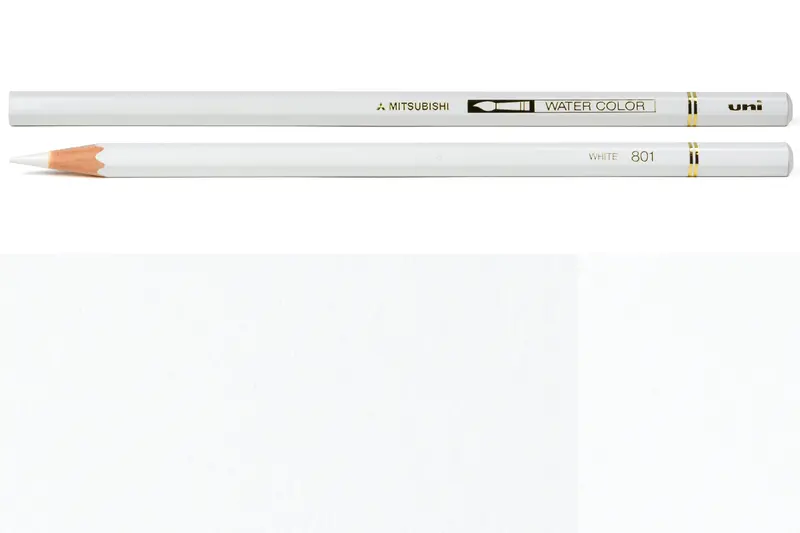 Uni Watercolor Pencils, #801 White 1