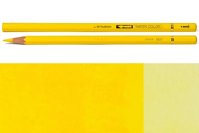 Uni Watercolor Pencils, #807 Lemon 1