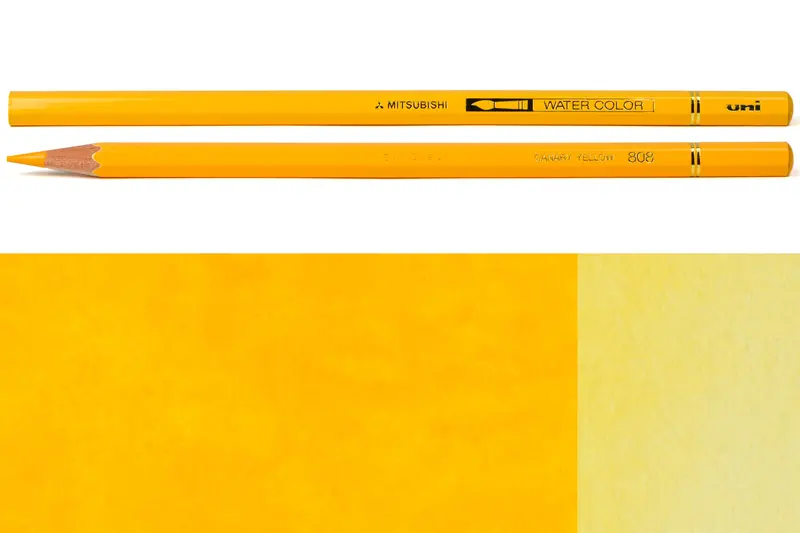 Uni Watercolor Pencils, #808 Canary Yellow 1