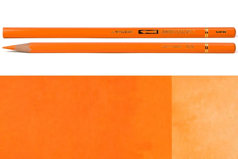 Uni Watercolor Pencils, #813 Light Orange 1