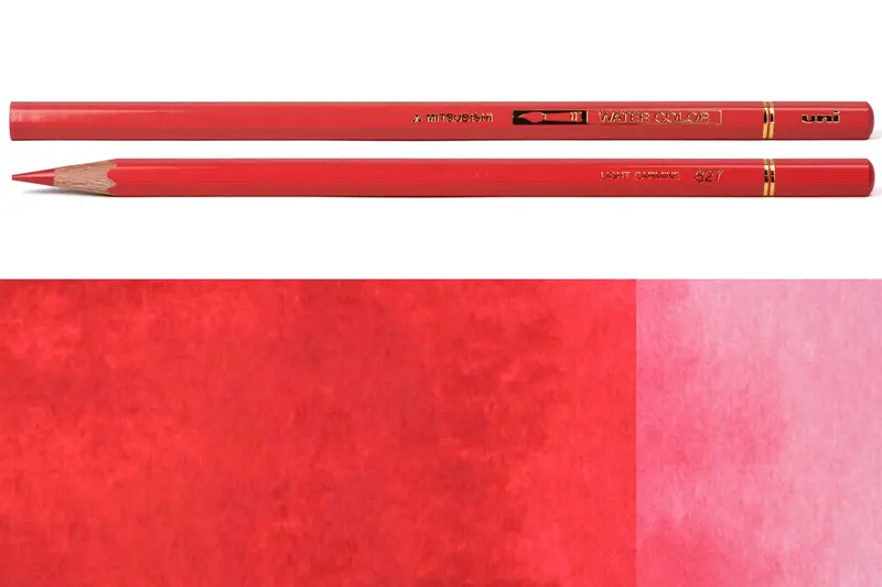 Uni Watercolor Pencils, #827 Light Carmine 1