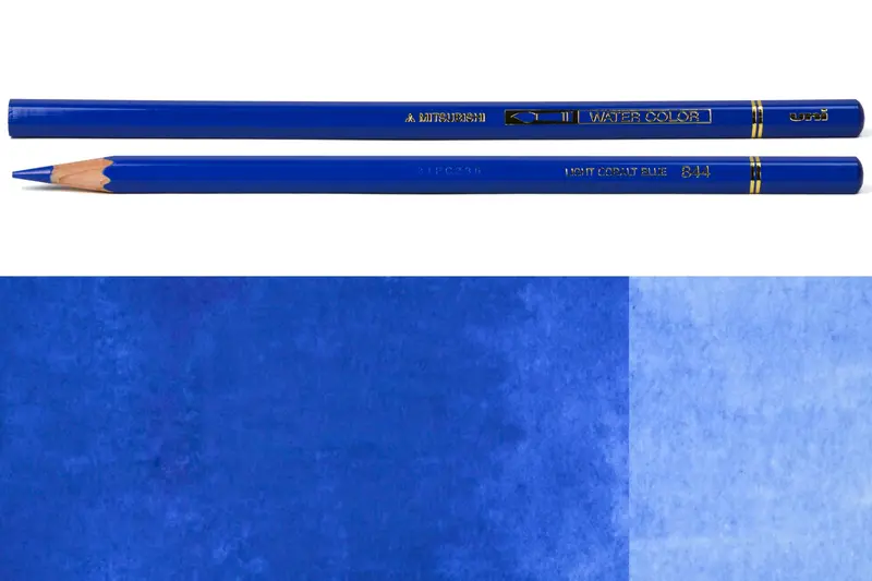 Uni Watercolor Pencils, #844 Light Cobalt Blue 1