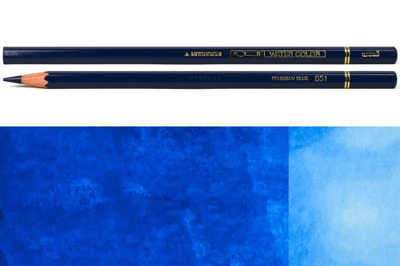 Uni Watercolor Pencils, #851 Prussian Blue 1