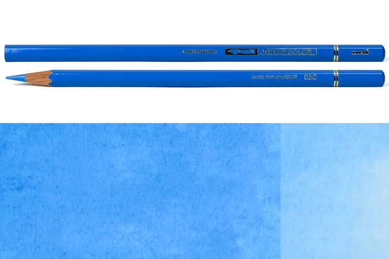 Uni Watercolor Pencils, #852 Dark Phthalo Blue 1