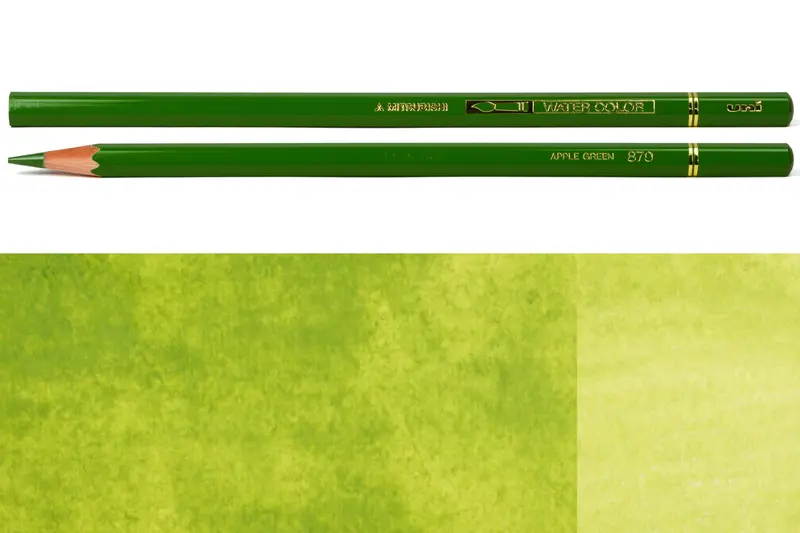 Uni Watercolor Pencils, #870 Apple Green 1