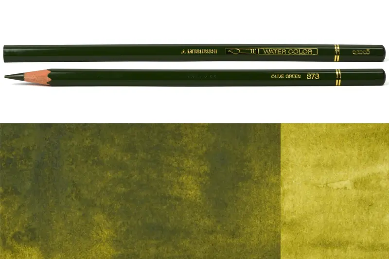 Uni Watercolor Pencils, #873 Olive Green 1