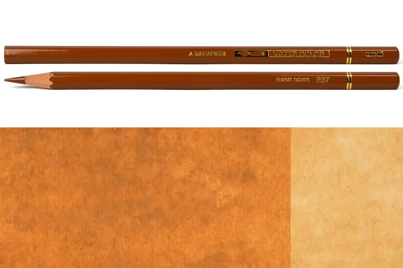 Uni Watercolor Pencils, #887 Burnt Ochre 1