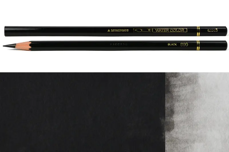 Uni Watercolor Pencils, #899 Black 1