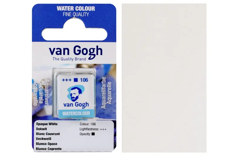 Van Gogh Watercolor Half Pan, #106 Opaque White 1