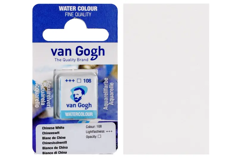 Van Gogh Watercolor Half Pan, #108 Chinese White 1