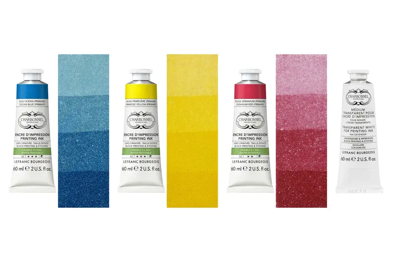 Water-Washable Oil-Based Printmaking Ink, 4 Essential Tubes 1