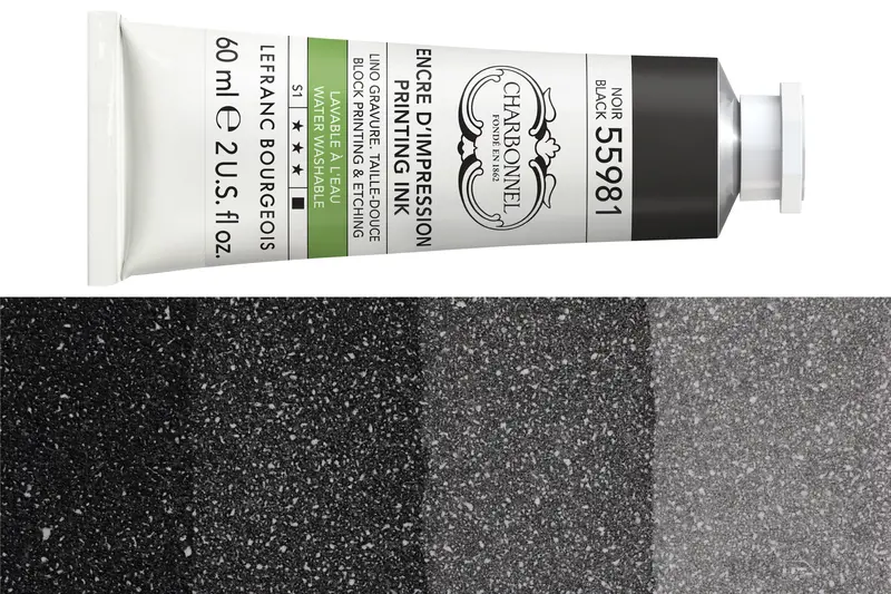 Water-Washable Oil-Based Printmaking Ink, Black 55981 1