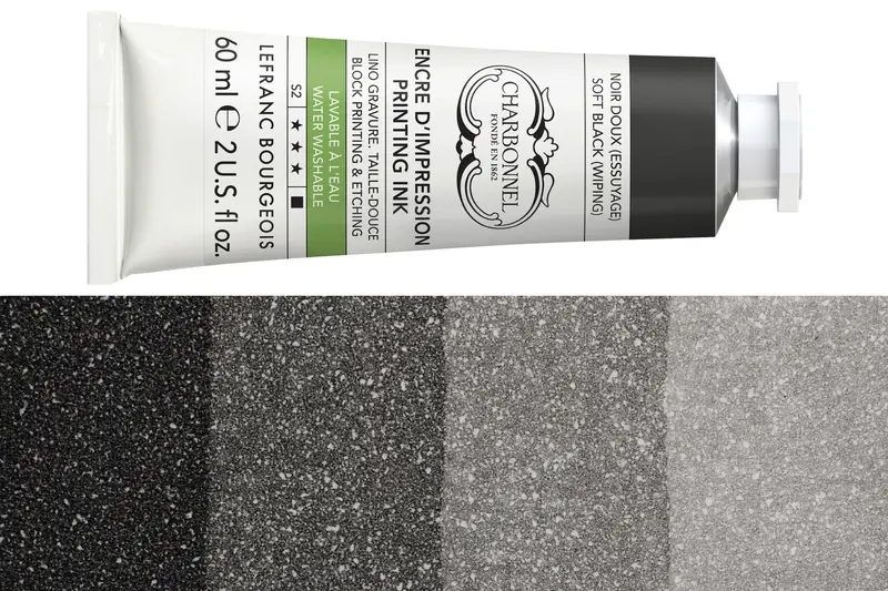 Water-Washable Oil-Based Printmaking Ink, Soft Black 1