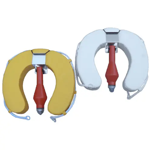 Waveline Horseshoe Set Buoy Bracket & Floating Light Yellow 1