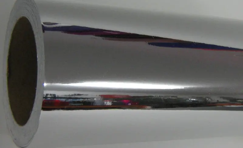 Wide Chrome Mirror Sign Vinyl, 54 Inch X 150 Feet Metallized Poly 1
