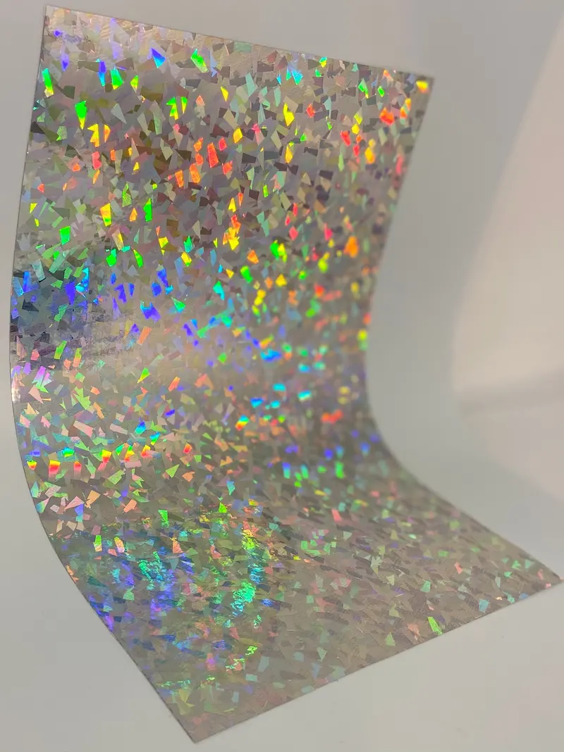Wide Holographic Crystal Cracked Glass Sign Vinyl, 50 Inch X 150 Feet 1
