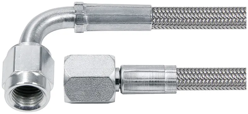 Allstar Performance 46404-10 10-Inch #4 Fuel Line – -4 An Fittings, 90° Tube-Bend Style 1