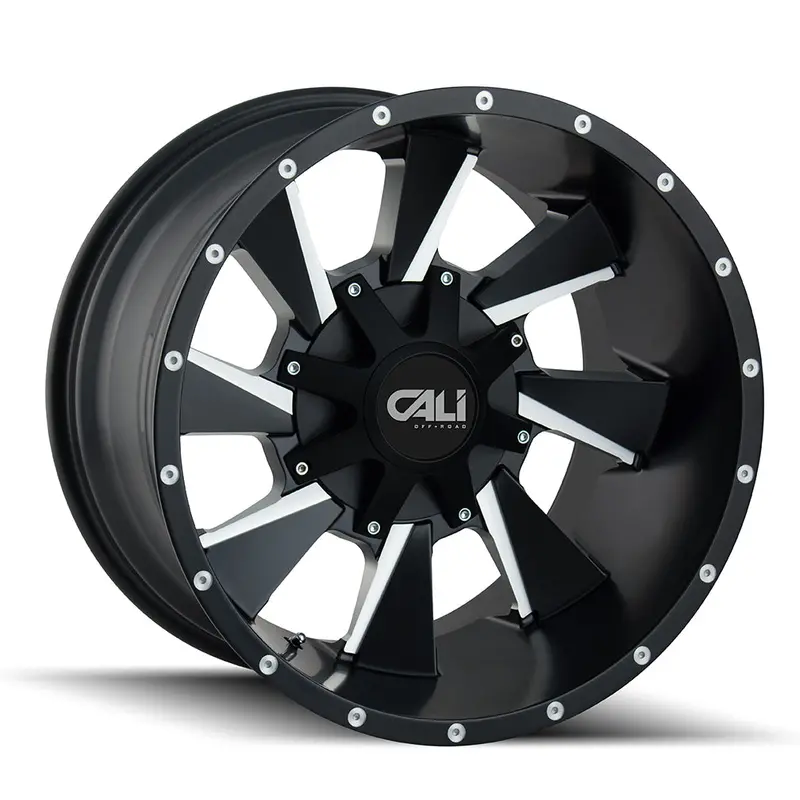 Cali Off-Road Distorted Forged Wheel – 24X12 Inches, Satin Black & Milled Spokes, -47Mm Offset 1