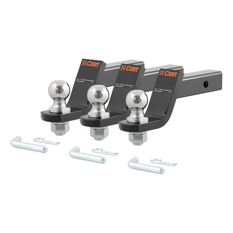 Curt 45057 Tri-Pack Loaded Ball Mount Kit – 2-Inch Hitch Balls, 4-Inch Drop, 7,500-Lb Capacity 1