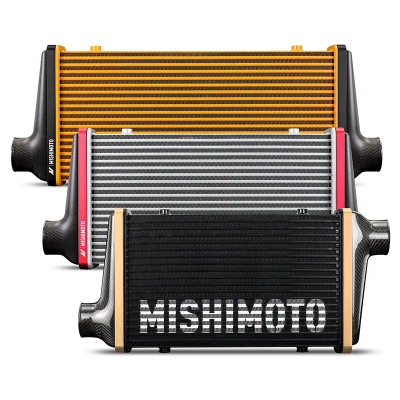 Mishimoto Mmint-Ucf-M5B-S-R Matte Black Intercooler Core – 525Mm Straight Design With Red Anodized V-Band 1