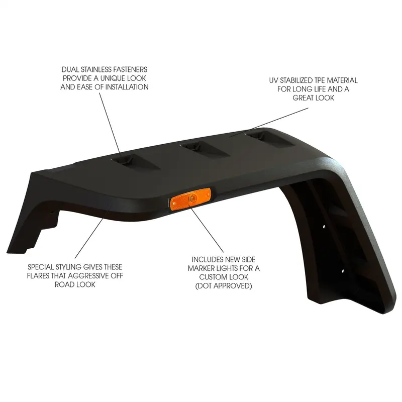 Rugged Ridge 11640.10 Flat-Profile Fender Flare Kit For Off-Road Vehicles 1
