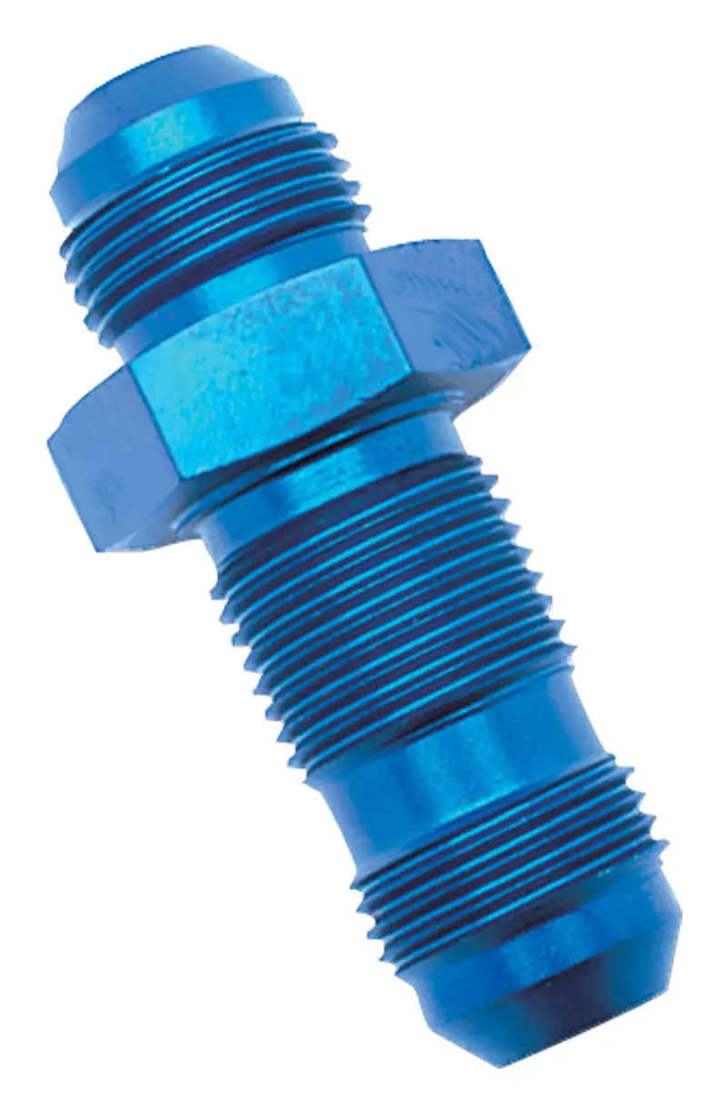 Russell 661220 Blue Anodized Straight Flare Bulkhead Fitting – -16An Thread Size 1