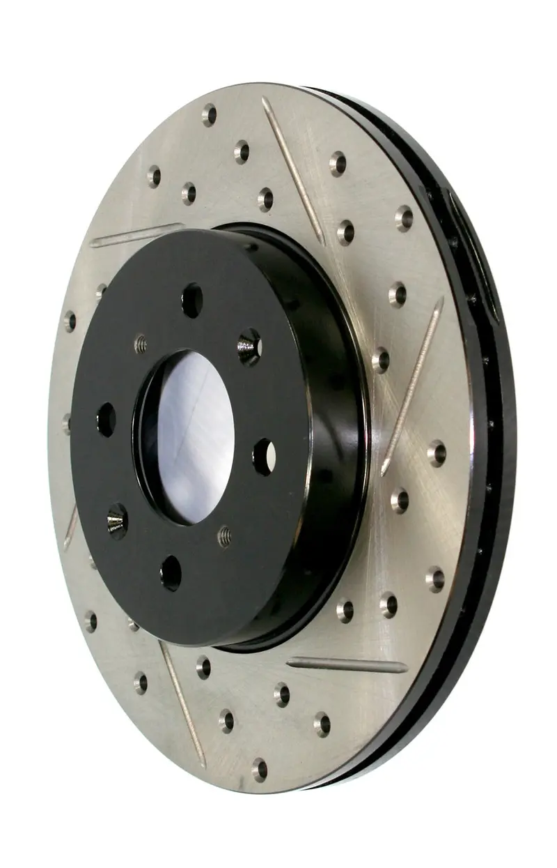 Stoptech 127.39016L Front Left Drilled And Slotted Sport Brake Rotor 1