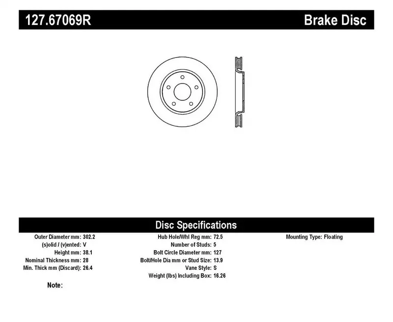 Stoptech 127.67069R Sport Drilled And Slotted Brake Rotor – Front Right 1