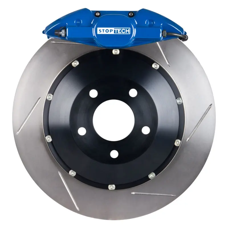 Stoptech 83.143.0027.21 Big Brake Kit – Two-Piece Rear Slotted Rotors With Caliper Brackets 1