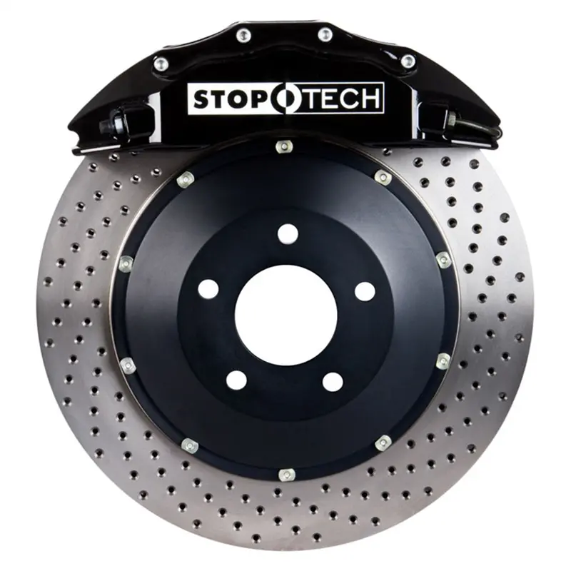 Stoptech St-60 Big Brake Kit – Front, Black Anodized Calipers With Drilled Two-Piece Rotors 1